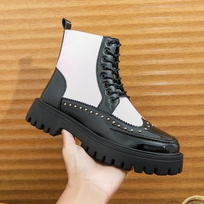 Men's 2025 High-Top Leather Martin Boots - British Retro Formal & Casual Ankle Shoes, Plus Size Available
