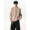 American Retro Henley Collar Button Sweater Men Women Winter Loose Slouchy Long Sleeve Base Pullover Knitwear
