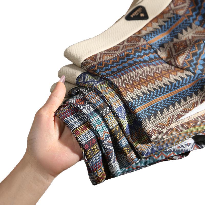 American Retro Ethnic Style Men's Cotton Boxer Briefs – Mid-Waist Square Pants, TikTok Trending Item