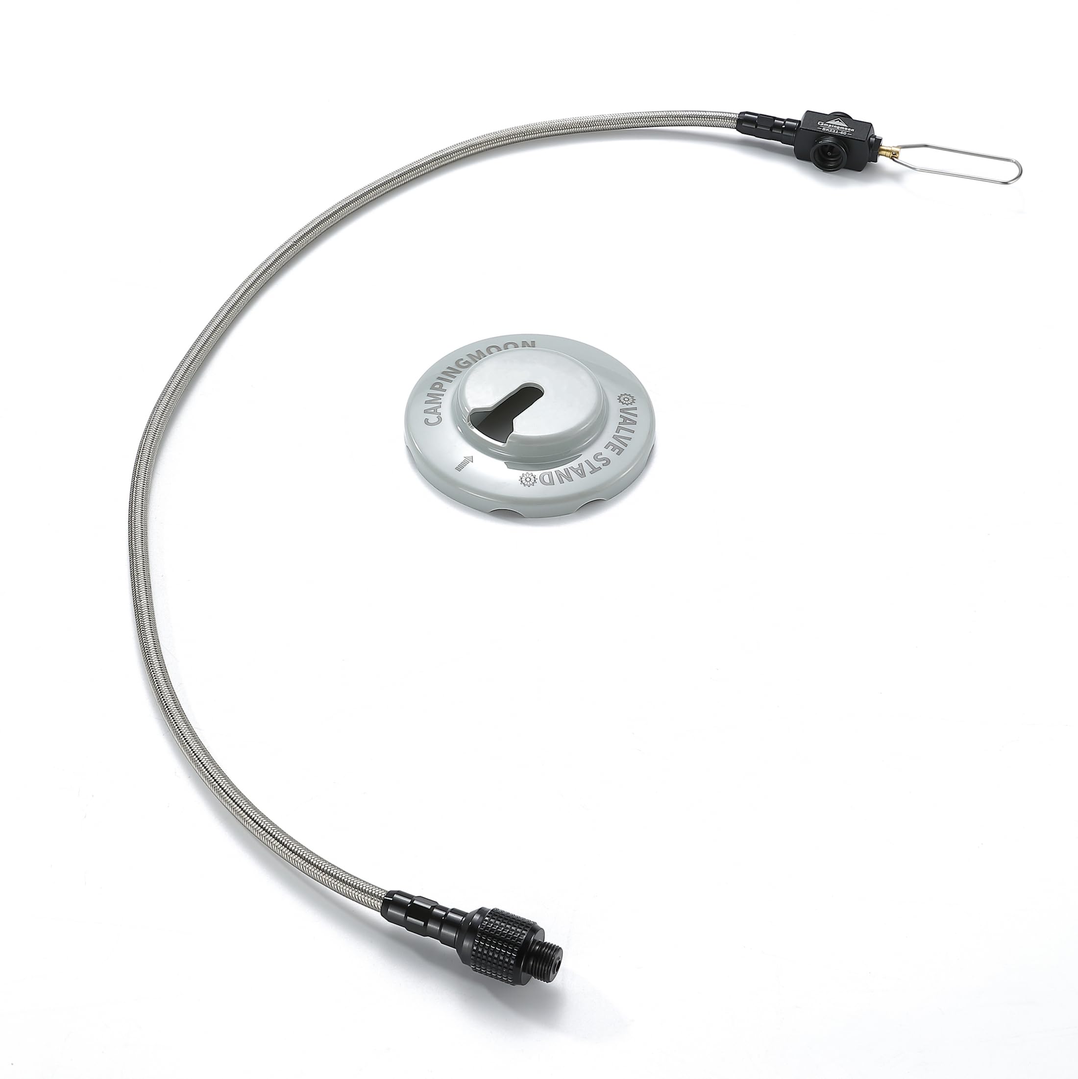 

CAMPING MOON Multi-Gas Hose Line with Valve, Screw-in Type, for OD Cans, with Dispensing Stand, BKZ21-60