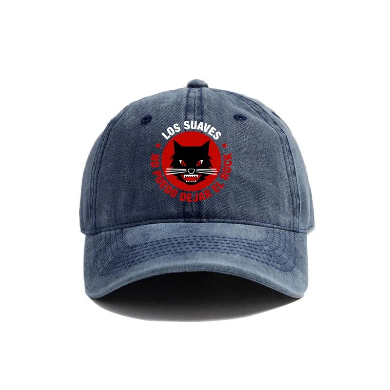 

Los Suaves No Puedo Dejar EL Rock Baseball Caps Distressed Hats Cap Men Women Retro Outdoor Summer Adjustable Hats Gift Adjustable темно-синий