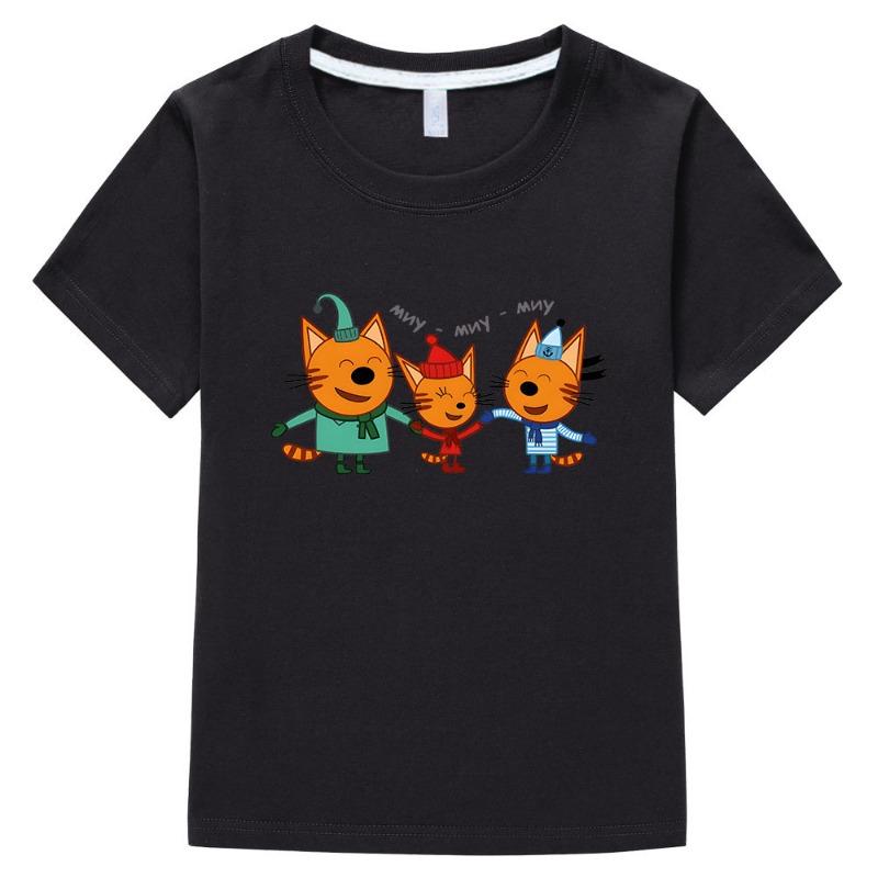 Summer Spring Kids I Hate Morning Cat Printed T Shirts Kids Children's T-shirt Boys Girls Casual Top Tee