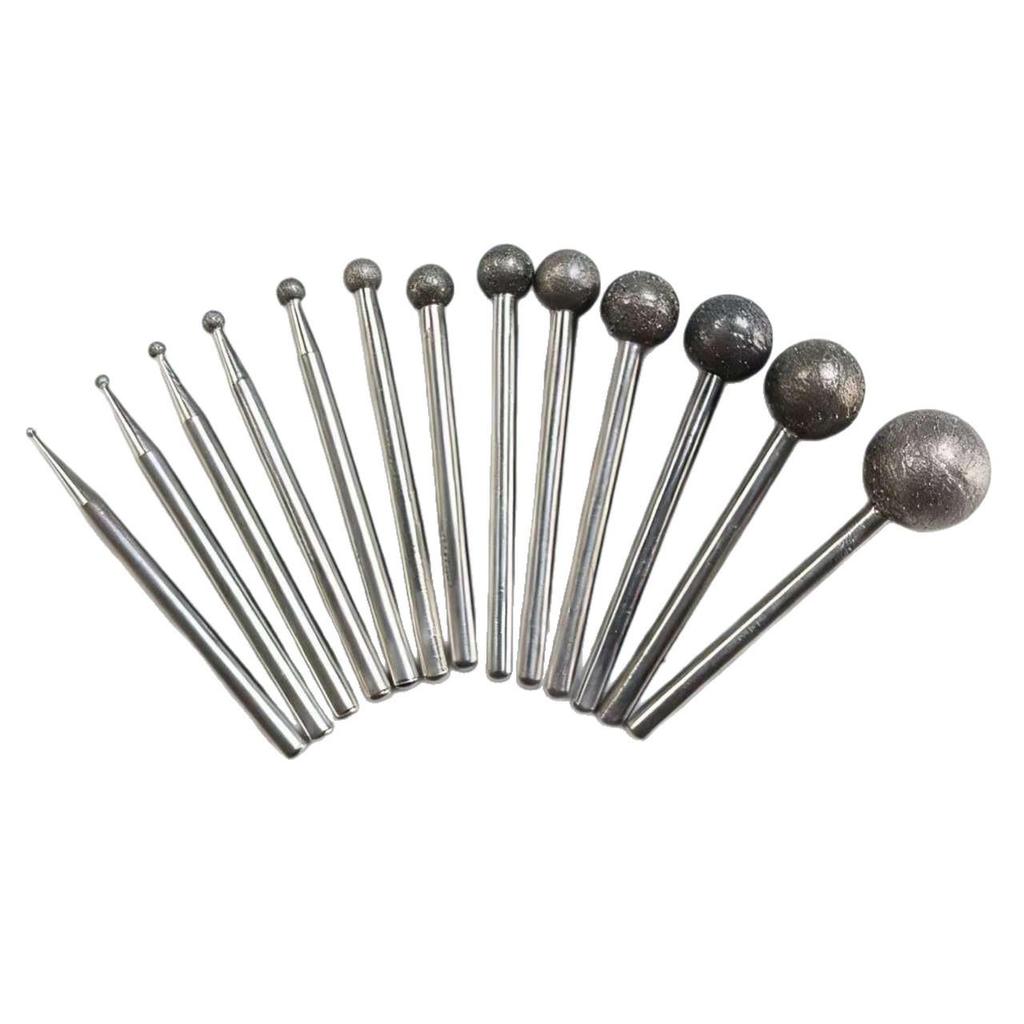 Diamond 3mm Shank Spherical Grinding Head for Jade Carving & Metal Mold Processing