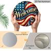 2D Flat, 1pc Patriotic Welcome Sign Wall Art - Reusable Aluminum Etched Decor for Home, Kitchen, Restaurant, Bedroom, Garden, Bathroom, Garage