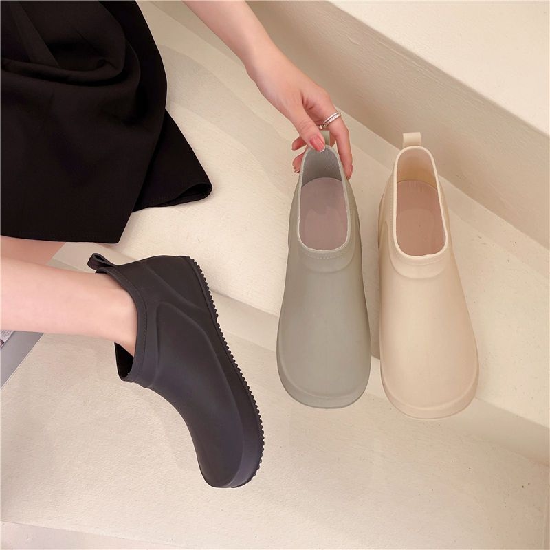 Premium Short Rain Boots for Women Waterproof & Non-Slip Kitchen Shoes Low-Cut Durable Ankle Boots for Wet/Dry Use
