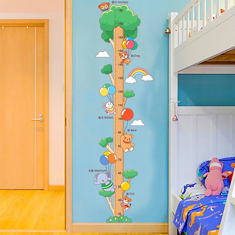 Cartoon Animals Height Measure Wall Sticker Dinosaur Panda Wall Sticker For Kids Room Nursery Child Growth Ruler Growth Chart
