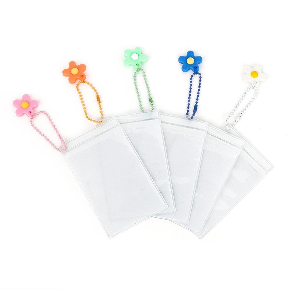 [Film Lab] [Set of 5pcs] Transparent Photo Case for Instax Mini Photo with Flower Clip CAC14