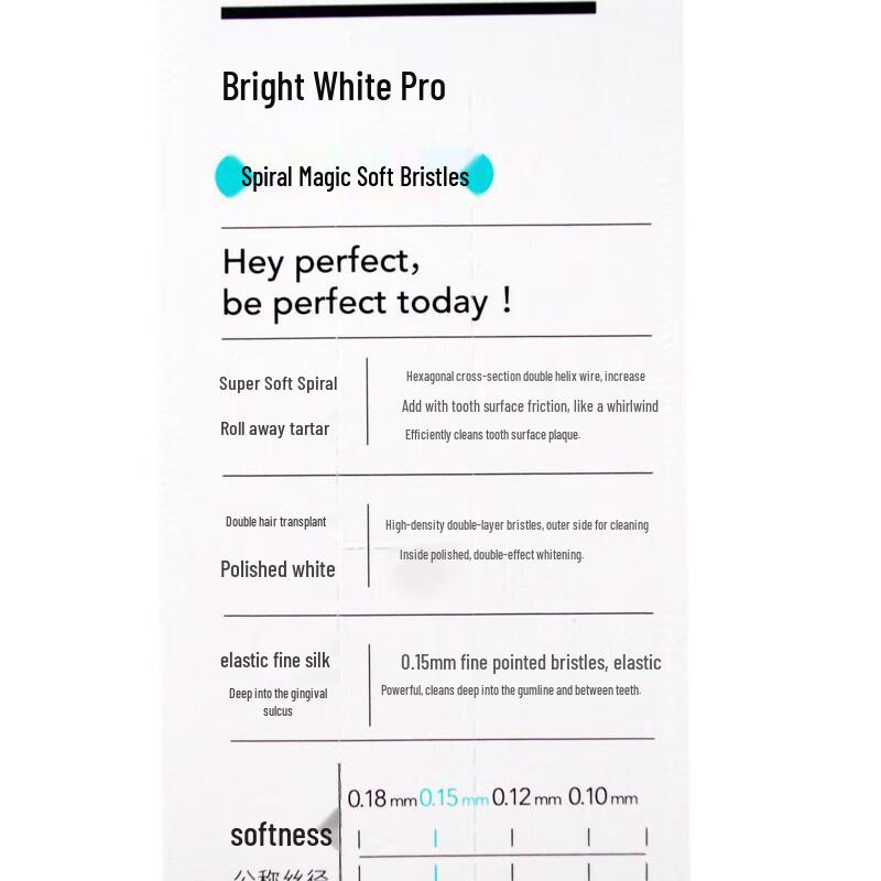 Beijiajie Gesunde Zähne Spiral-Zahnbürste mit weichen Borsten (2er-Pack)