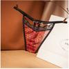 Sexy Hollowed-out Female Leopard Print Thong, Light Luxury Lace Fully Transparent Temptation Low-rise Female Hot Underwear T-pants 2229