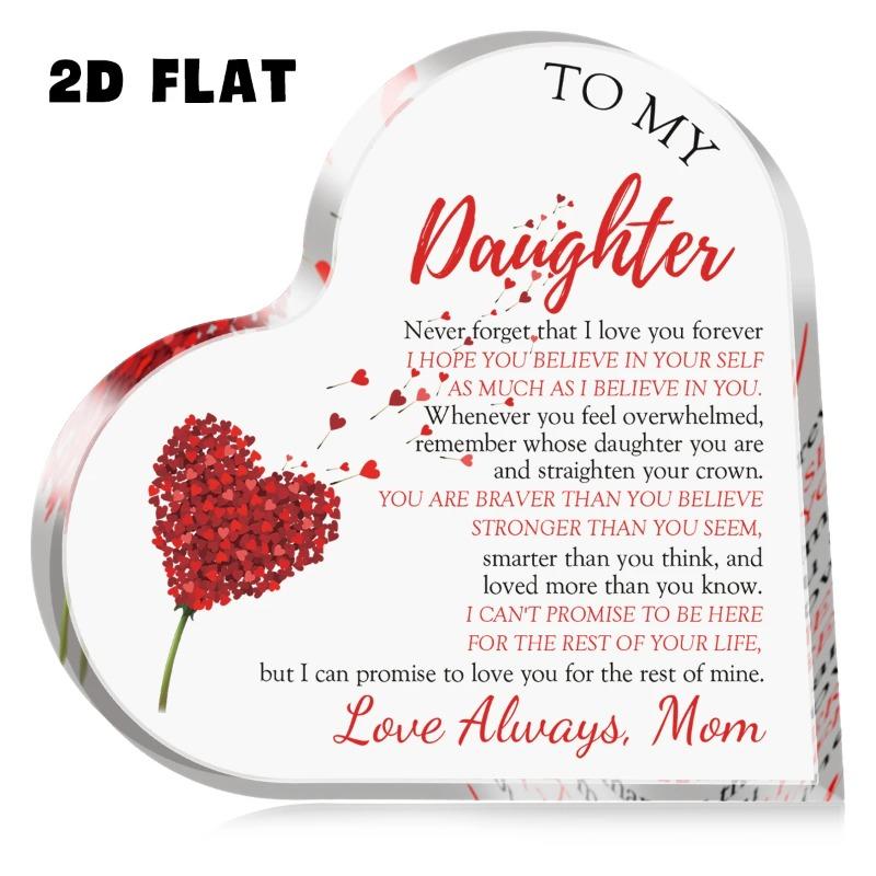 2D Flat "love Always" Heart Transparent Acrylic Desktop Decoration Plaque, Home Decor Plaque Hanging Wall Art Decorative Garden Decoration for Room Do