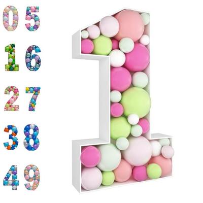 Numbers 0-9 3D Balloon Frame Three-dimensional Digital Marquee Balloon Frame Birthday Party
