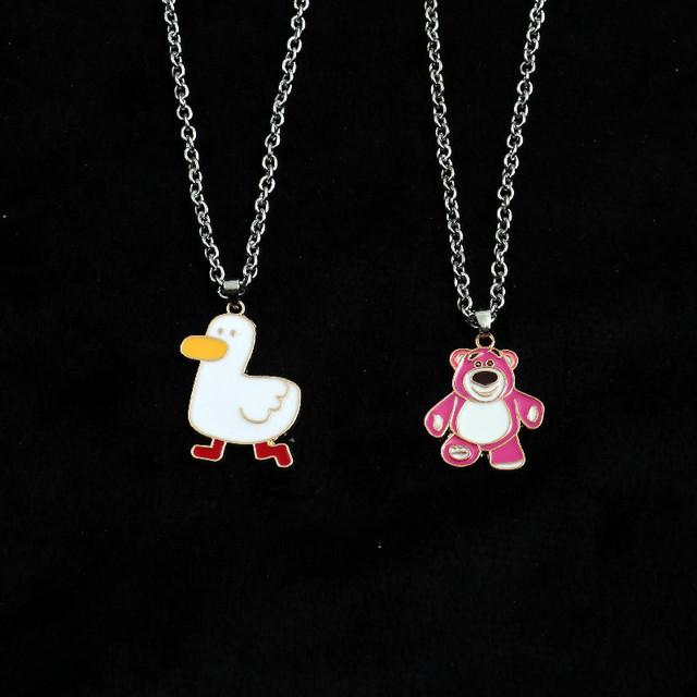 Ins Internet Celebrity Cartoon Boy Couple Pendant Duck Simple Hip Hop Gift Sweater Chain Tide