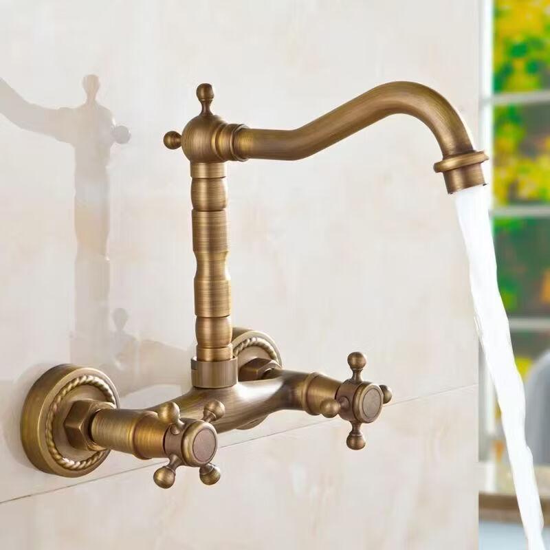 OEING Dual-Handle Wall-Mount Bathtub Faucet
