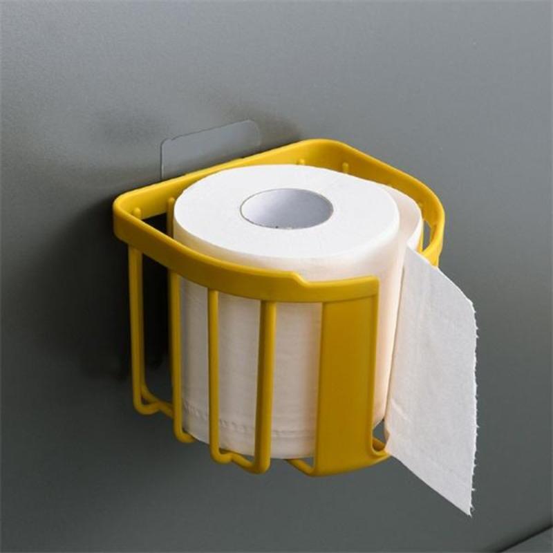 Papierfach, Rollenpapierhalter, Badezimmer-Tücher-Aufbewahrung, Toilette, nicht abfärbende, wandmontierte Multifunktions-Abfluss-Wandhalterung