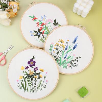 New Bouquet Flowers, Handmade Embroidery Kit Diy Material Pack Beginner Fabric Embroidery Suzhou Embroidery