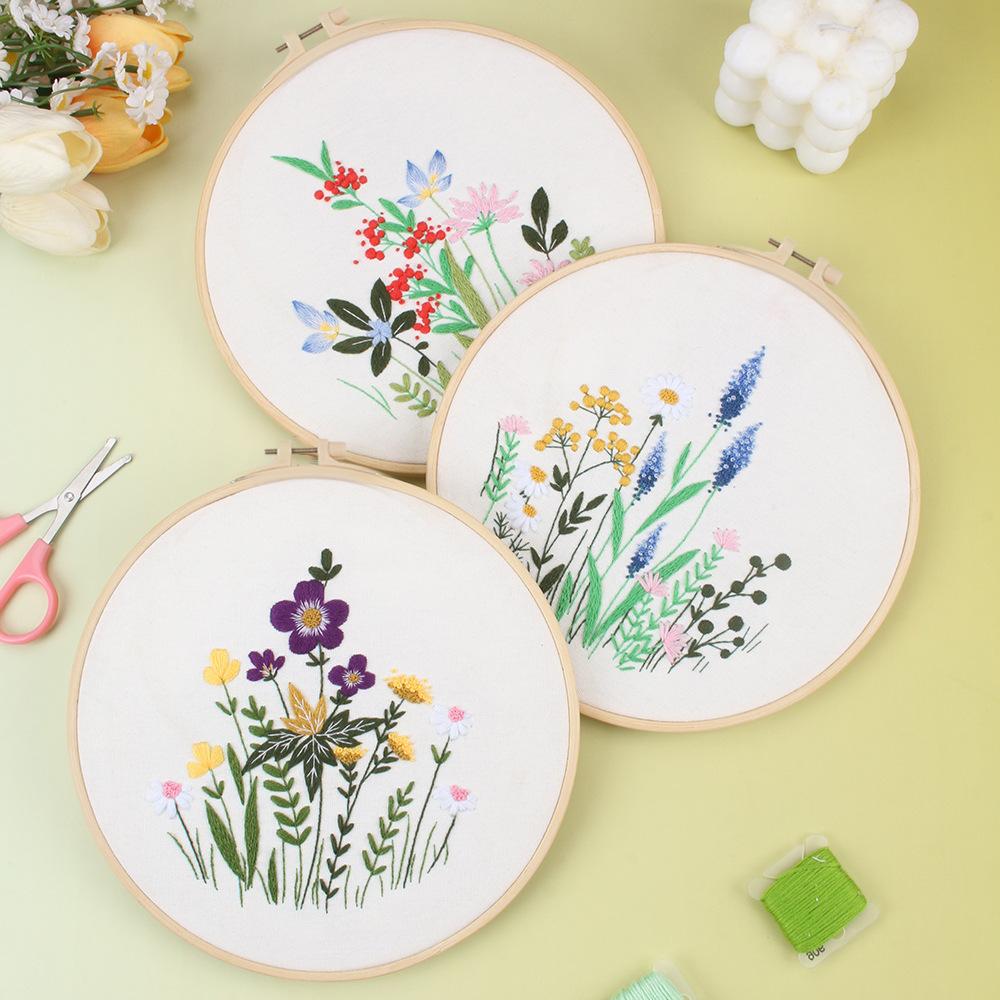 Neuer Blumenstrauß, Handgemachtes Stickerei-Set DIY-Materialpaket Anfänger Stoffstickerei Suzhou-Stickerei