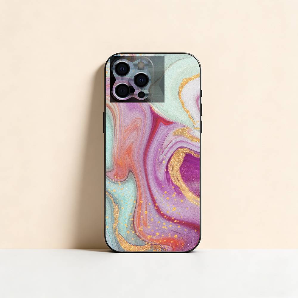 Marble Pattern Phone Case For iPhone 17, 16,15,14,13,12,11 Plus,Pro Max, Others Soft Black Cover iPhone13