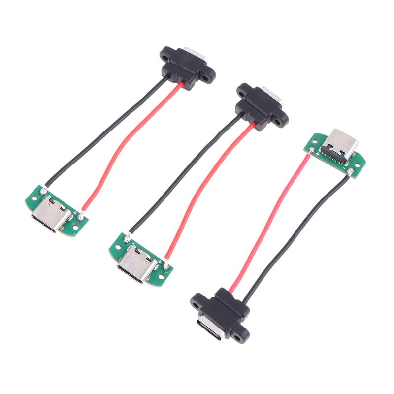 1/3Pcs 3A 5V Usb Female Base Type-C Socket And Female Usb Male Charging Socket Power Socket With Cable Connector