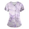Uniforme Clinica Donna Moda Stampa Farfalle Estiva Scollo a V Dentale Donna Scrub Microstretch Manica Corta Uniforme Infermiera Donna