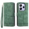 DIERFENG DF-03 For Xiaomi Redmi Note 14 4G (163.25x76.55x8.16mm) Leather Case Lines Imprint Wallet Phone Cover