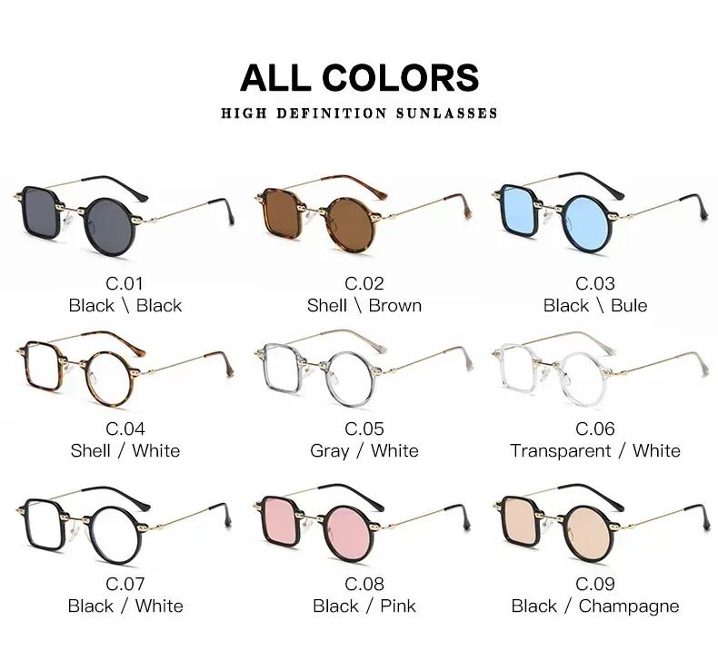 Square Round Sunglasses Retro Uv400 Clear Men Punk Sun Glasses Ocean Lens Shades For Women Men Eil Homme