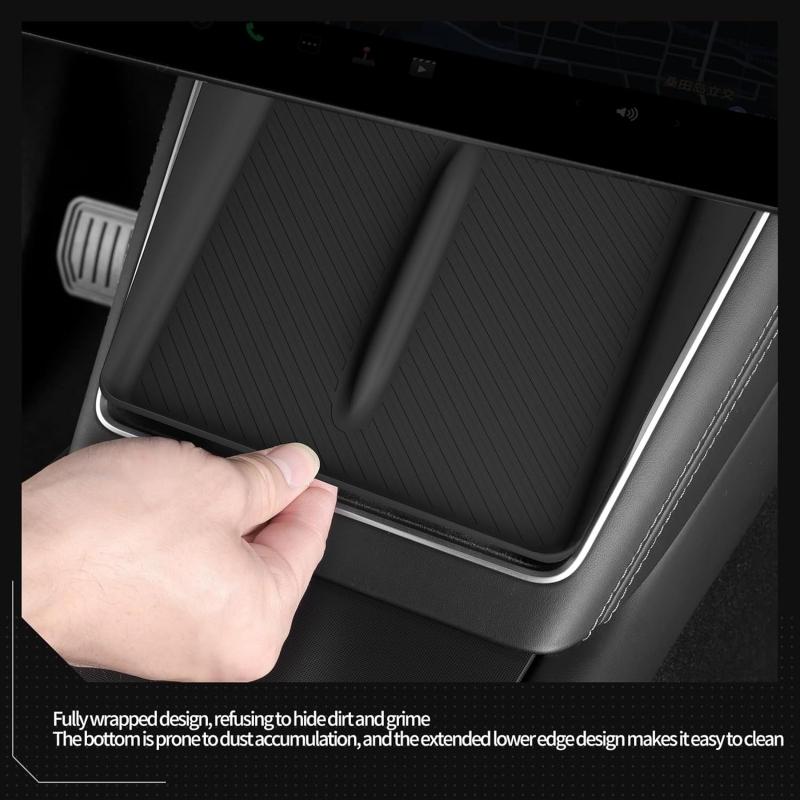 For Tesla Model Y Juniper 2025 2026 Silicone Wireless Charging Pad Central Control Phone Charger Protective Non-slip Accessories