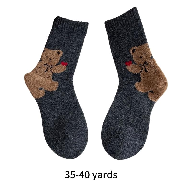 Cartoon Boot Socks for Women Ladies Winter Thick Warm Socks Knitted Wool Socks Thermals Socks Thick Hiking Crew Socks