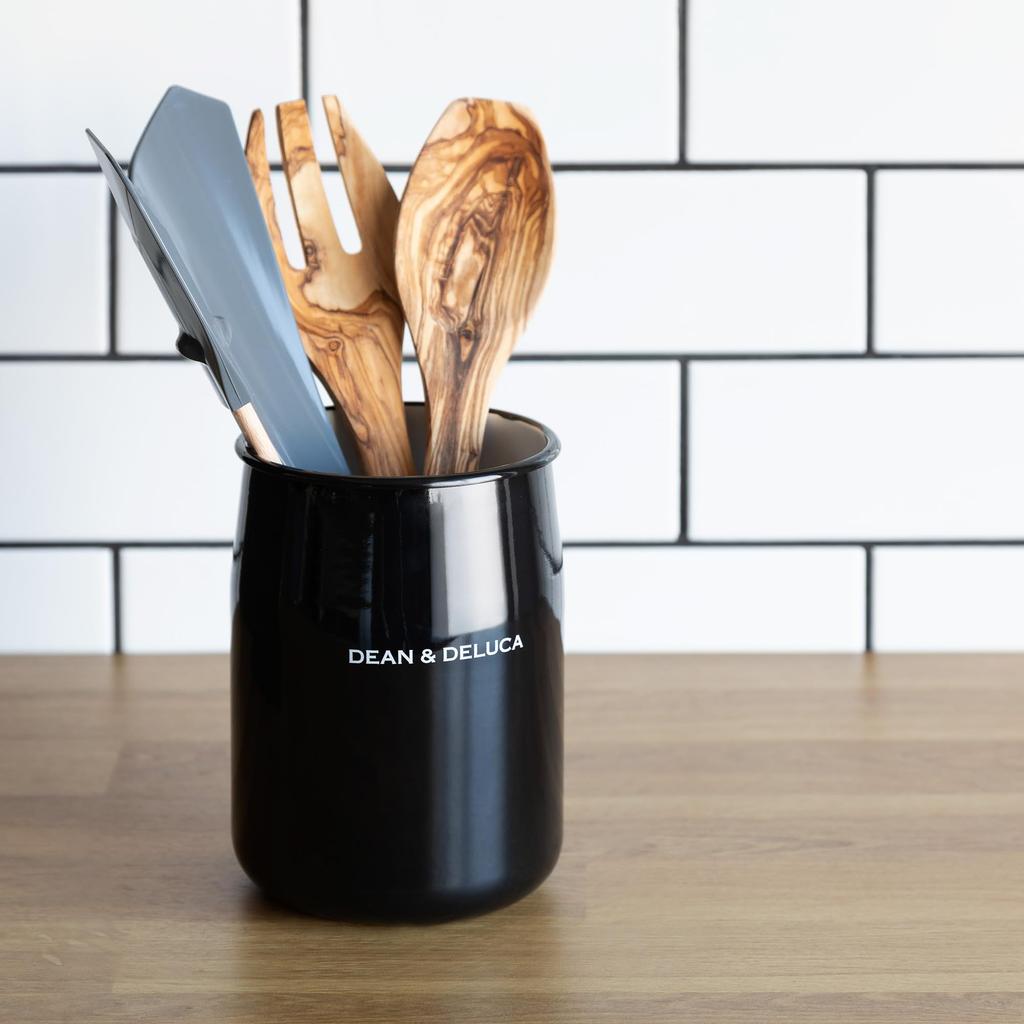 DEAN DELUCA Enamel Kitchen Tool Black & Holder,