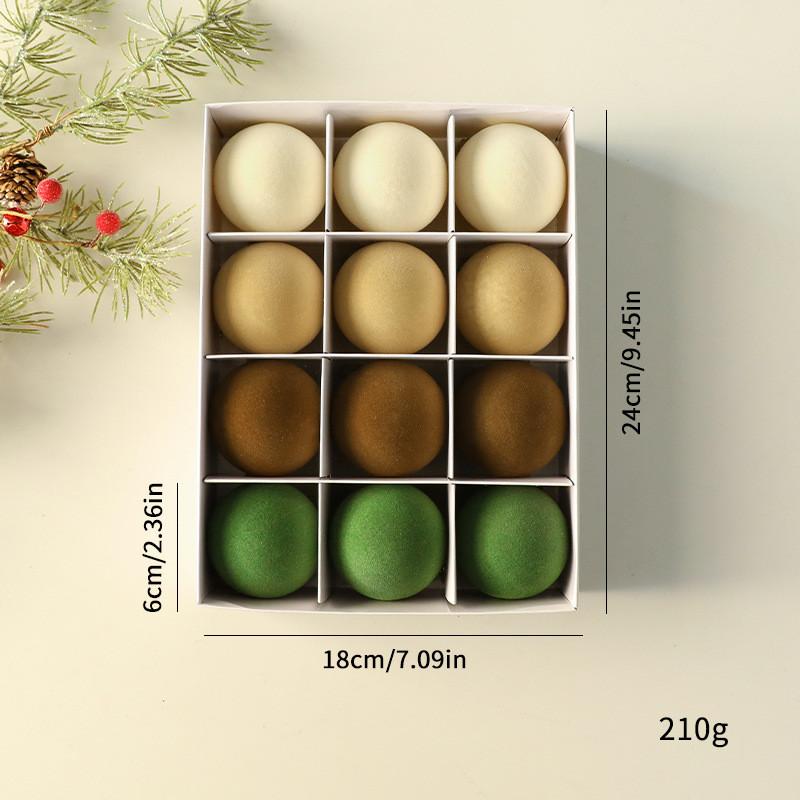 

Christmas Festive Flocking Balls Collection With Multiple Colors Holiday Decor StyleE