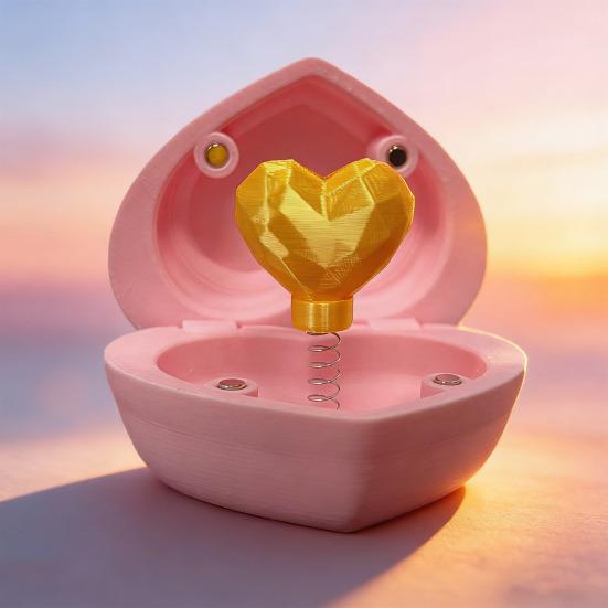 Yousheng Heart Shaped Gift Box Novelty Ring Box with Hearts Magical Surprise And Playful Ring Holder Valentine's Day Birthday Holiday Gifts