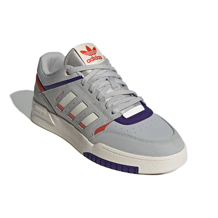 Adidas Originals Drop Step Leather Casual Durable Lightweight Low-Top Skate Shoes Men Sneakers Gray Red HP2248