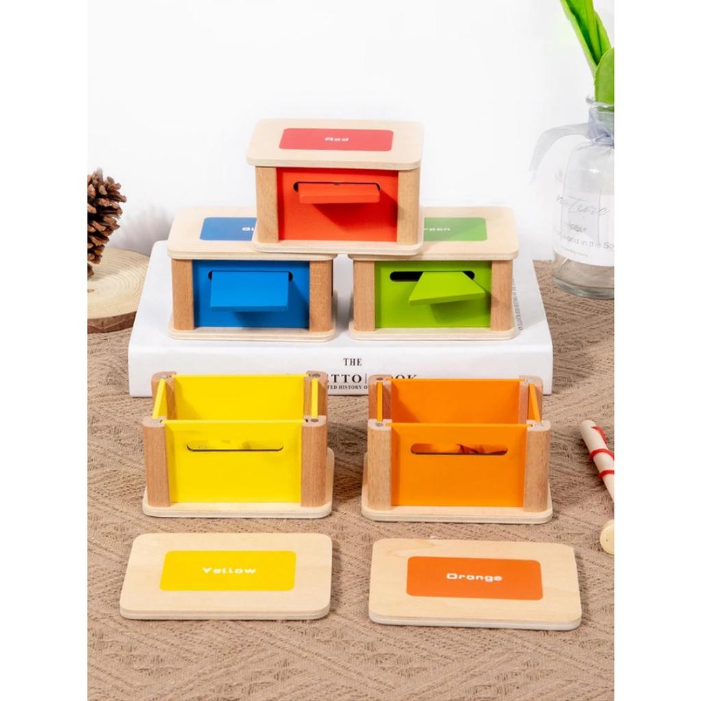 Baby Montessori Color Shape Sorting Toys Wooden Fine Motor Training Sensory Coin Box Magnetic Matching Games Educational Toys