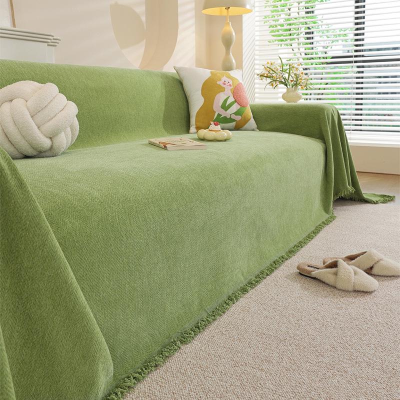 Modern Minimalist Chenille Herringbone Sofa Cover, Four Seasons Non-Slip Blanket