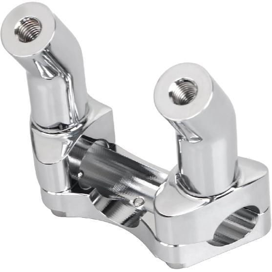 Chrome Motorcycle 3-1/2" Pullback Handlebar Risers & Top Clamp Kits Fit for Harley 1 Inch Bar Dyna Heritage Softail Fat Boy Touring Glide