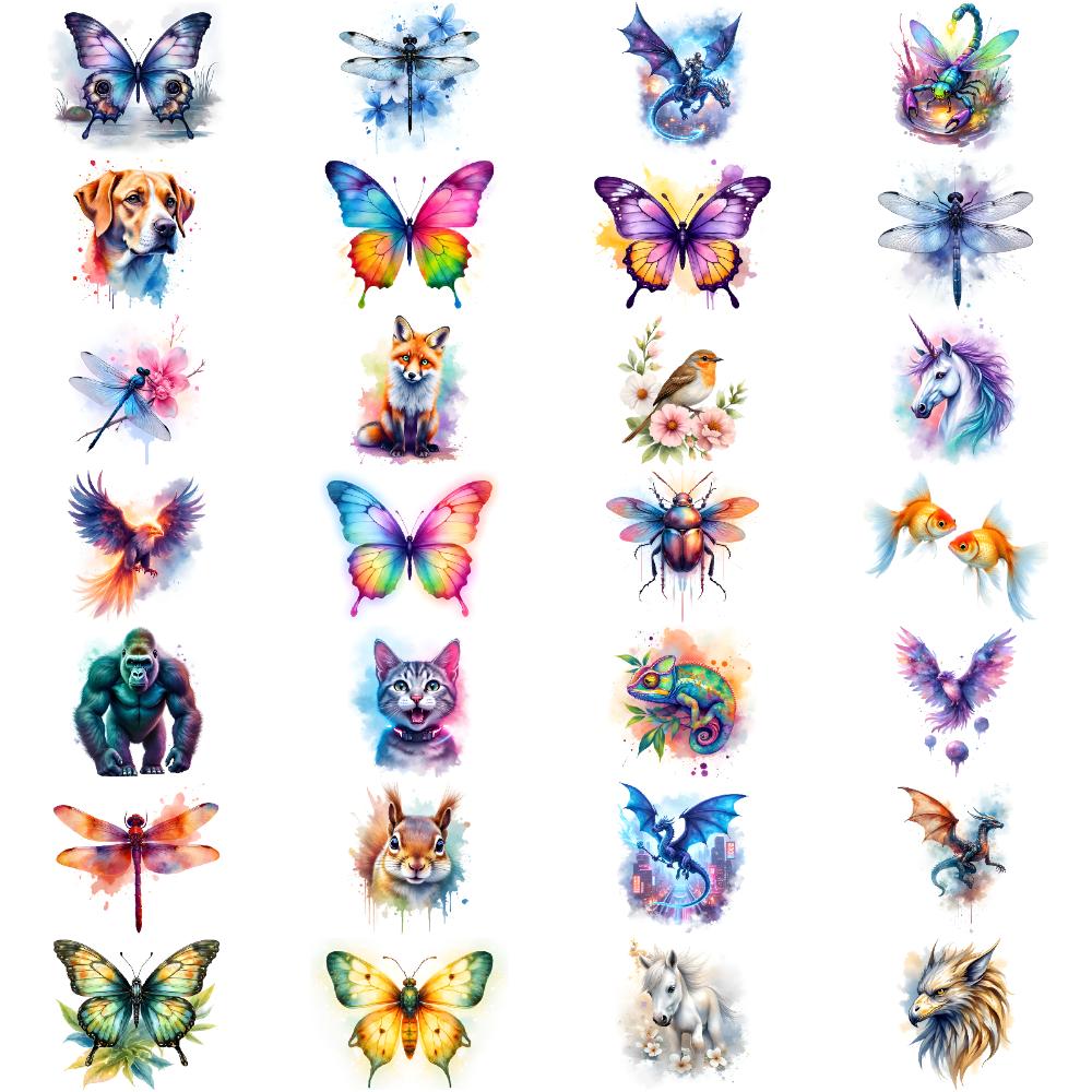 28 Stück Temporäre Tattoos Temporäre Tattoo-Aufkleber Igel Einhorn Seepferdchen Für Schultern Arme Mädchen