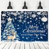 1 piece, Winter Christmas Scene Background - Merry Christmas and Happy New Year banners