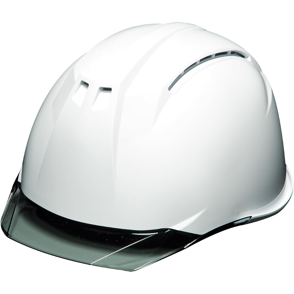DIC AA11EVO-CW Helmet with Ventilation, Clear Visor, Styrofoam Liner White/Smoke