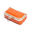 Portable Kiss Lock Coin Purse Exquisite Solid Color Leather Jewelry Bag Anti-lost Simple Small Item Bag Jewelry Storage