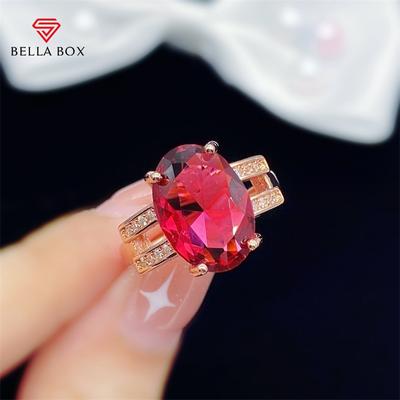 Inel de petrecere pentru ceremonie de nunta de culoare aur trandafir, forma geometrica, zircon, piatra de temperament, accesorii elegante pentru femei