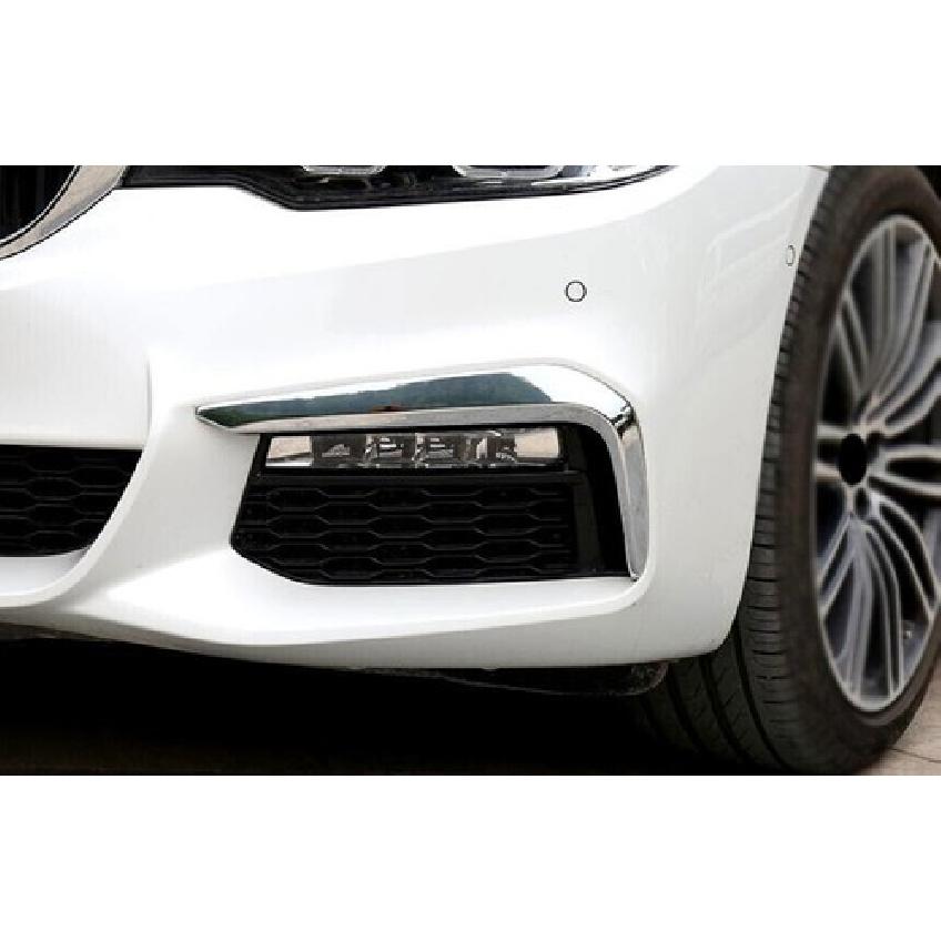 For BMW 5 Series G30 2018- ABS Chrome Exterior Front Fog Light Strip Trim 2X