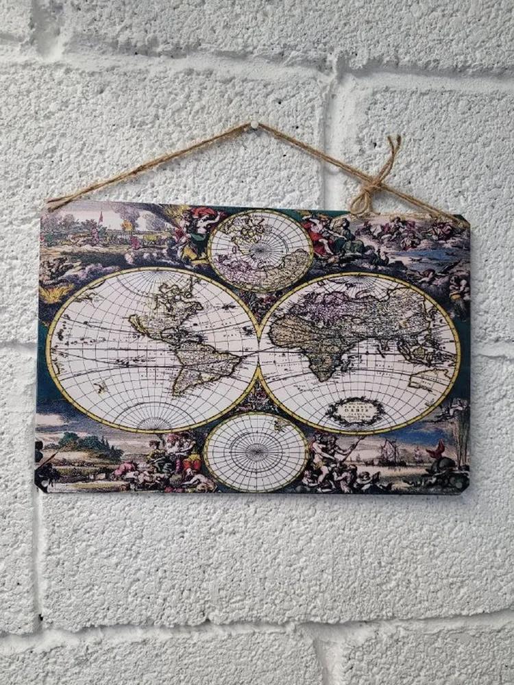 Middle Earth Map Lord of the Rings Tin Sign, Vintage Fantasy Metal Wall Art