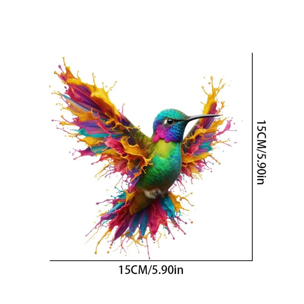 Dopamine Colorful Hummingbird Car Decals Body Auto Rear Triangle Window Trunk Bumper  Decals Creative Ornament