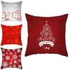 Festive Christmas Red Pillow Case Luxurious Cushion Cover For Cheerful Home Decor