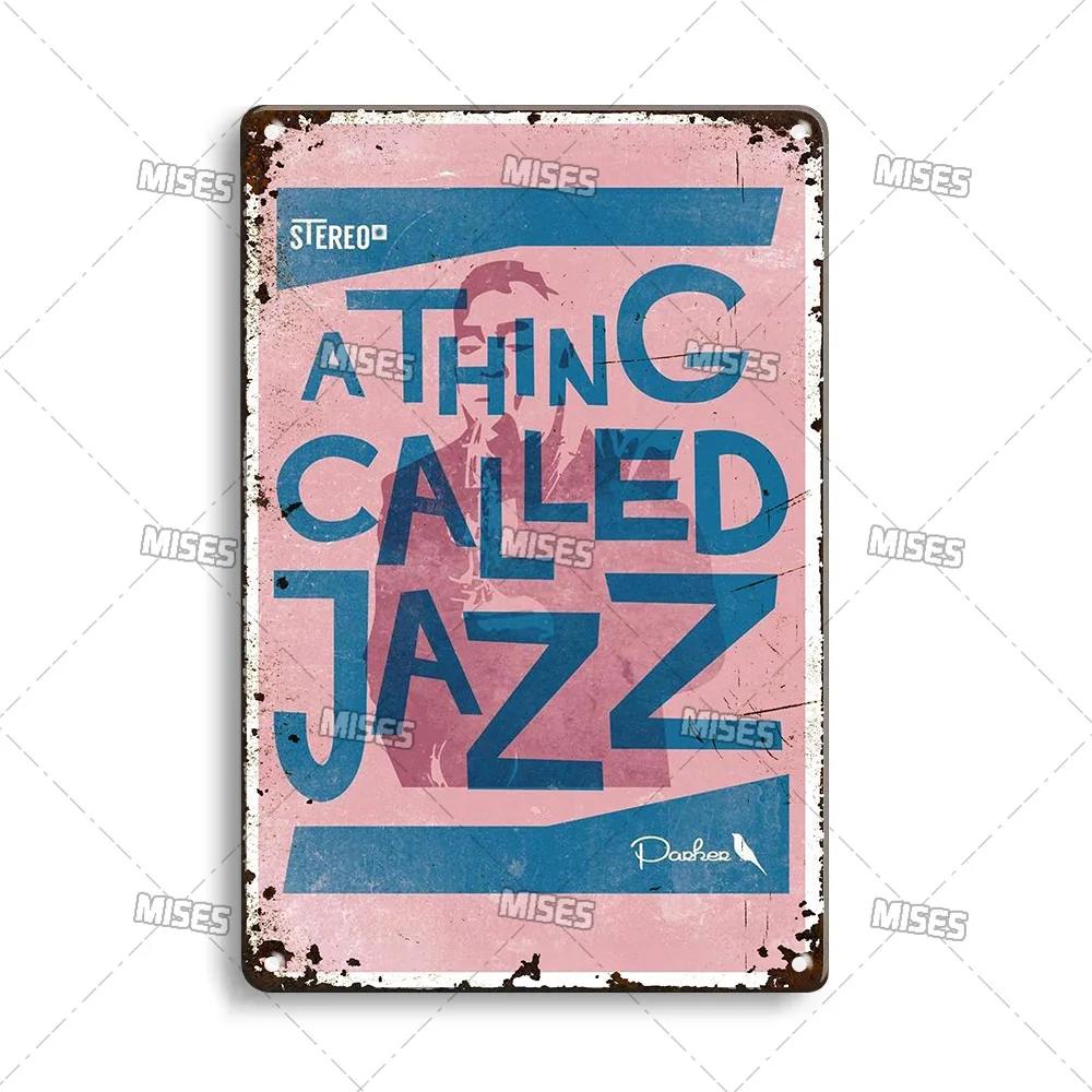 MISES JAZZ Metal Poster Vintage Metal Tin Sign Decorative Plate Metal Sign Music Metal Plaque Home Bar Studio Industrial Decor