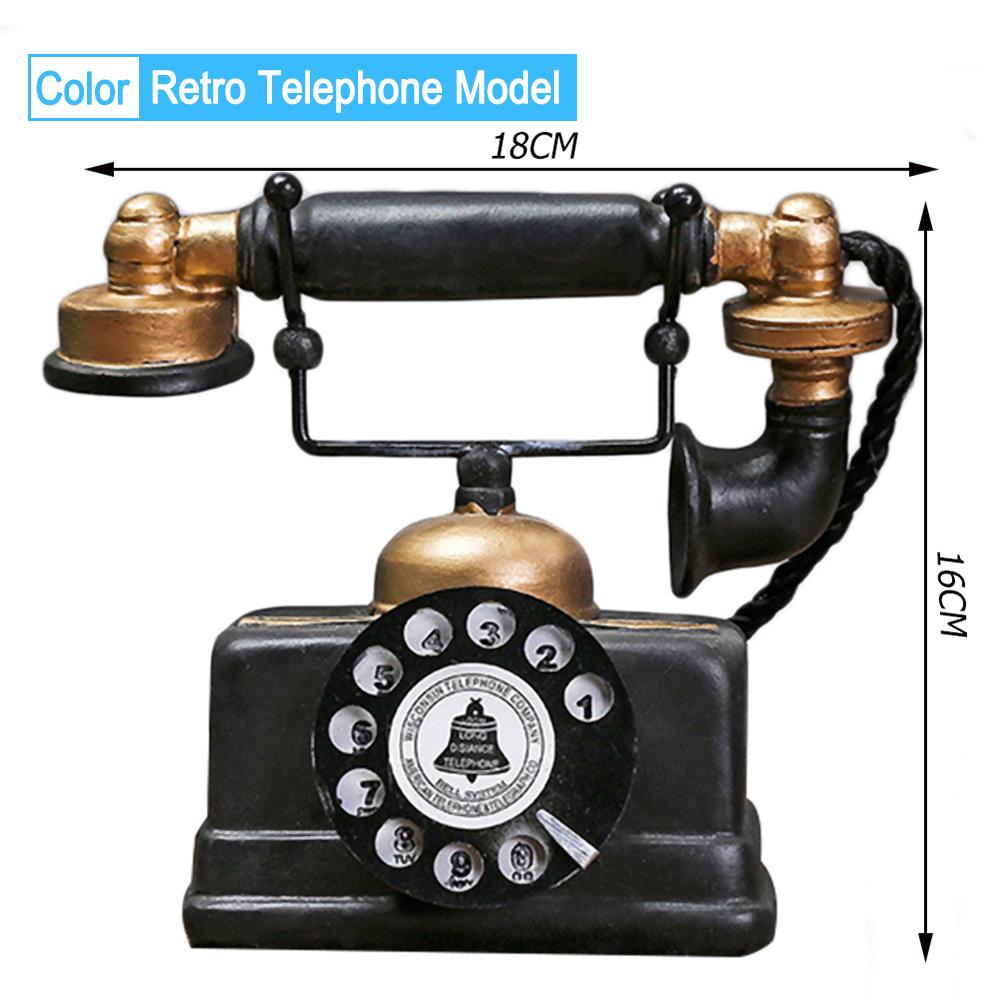 

New Hot Creative Promotional Gift Retro Telephone Model Antique Desktop Ornament Craft Home Decoration Figurines Specific Gift чёрный