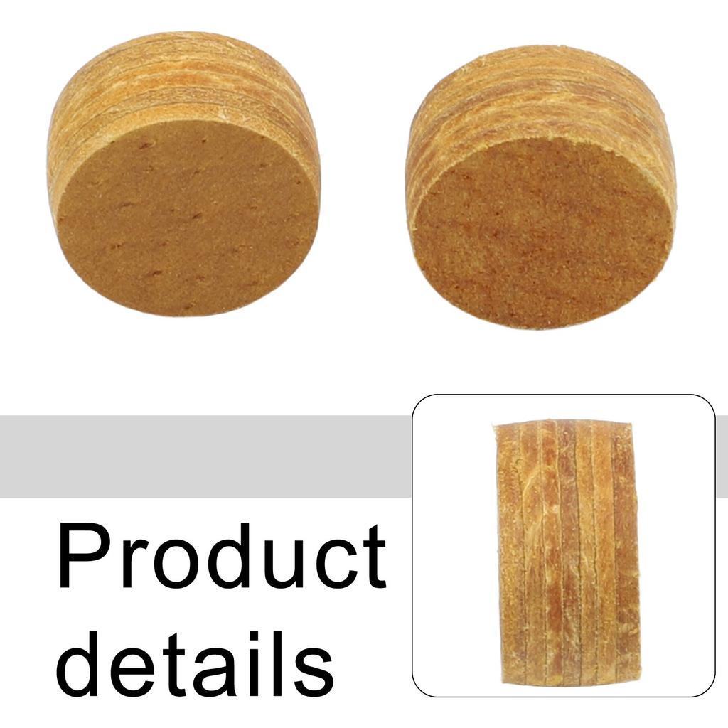 2Pcs Pool Cue Tips with Cattlehide Leather Diameter 14mm Height 8mm