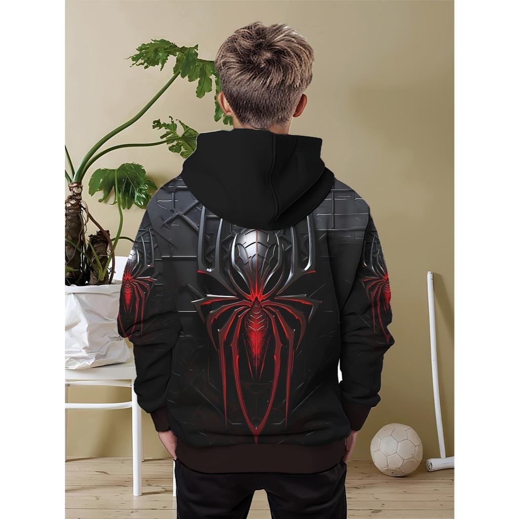 Boys' 3D Printed Casual Fashion Hoodie Hooded Sweatshirt for Spring, Autumn and Winter Children