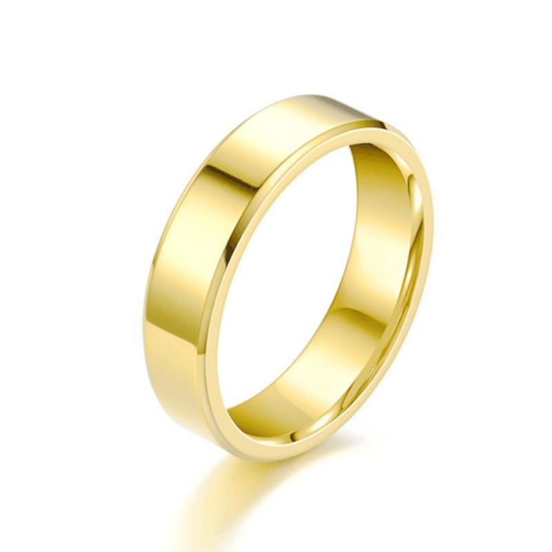 4mm/6mm/8mm Double Beveled Polished Stainless Steel/Titanium Ring - European & American Style