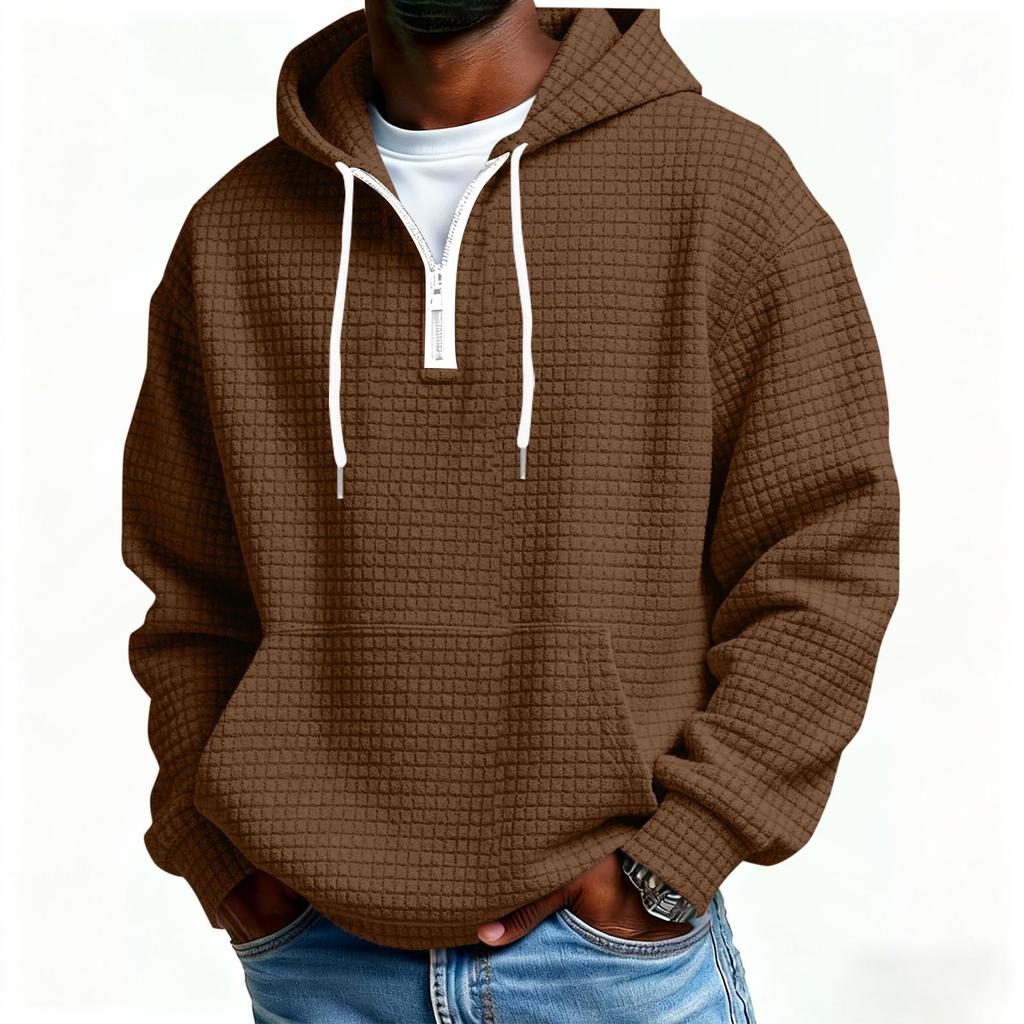 Men's American Trend Loose Leisure Zipper Color Hooded Hood Hoodie