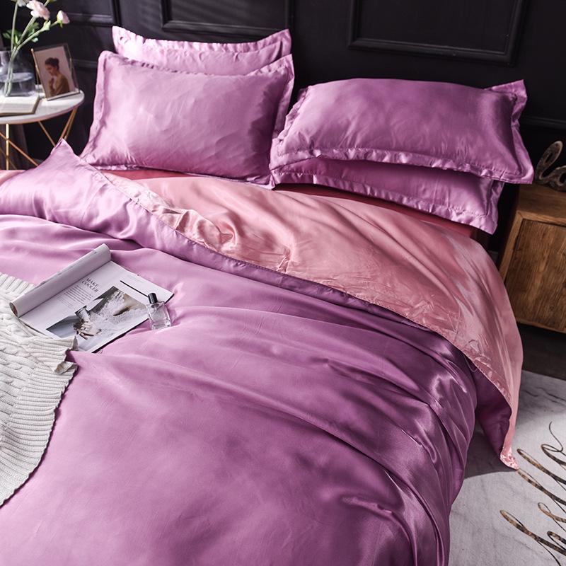 Summer Silk Luxury Plain Color 4-Piece Set - Light and Simple Design